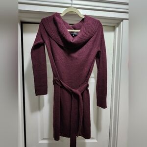 Dynamite Plum Cowl Neck Sweater Dress